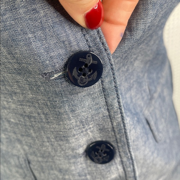 J Crew Schoolboy Blazer Jacket Chambray Preppy Cotton Academia Career Sz 2 - Picture 4 of 11